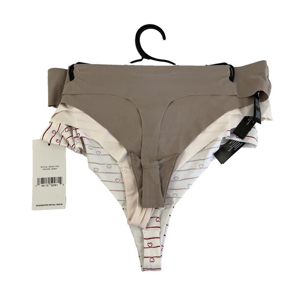 New DKNY Women's 3 Pack Nylon Spandex Thong No Show Seamless Sz XL NWT $33 - Picture 4 of 5